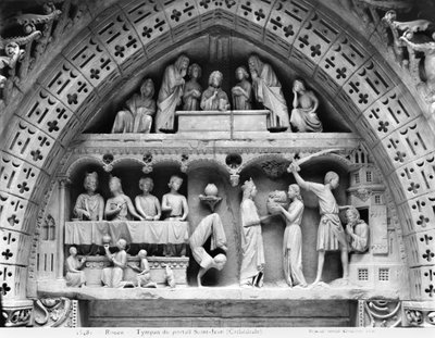 Cattedrale di Rouen, riproduzione del timpano dal portale della facciata di San Giovanni Battista da French School